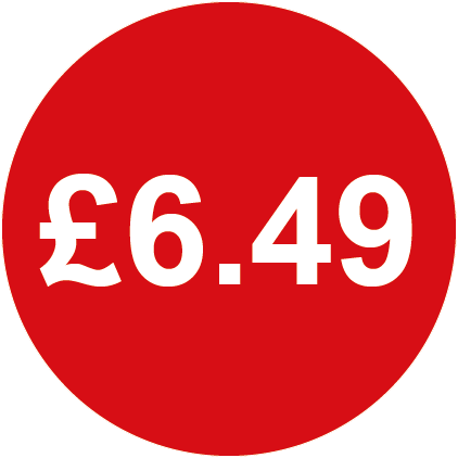 £6.49 Round Price Labels Red