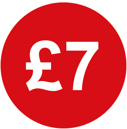 £7 Round Price Labels Red