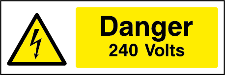 240 Volts Rectangle Electrical Labels