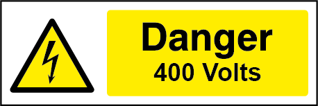 400 Volts Rectangle Electrical Labels