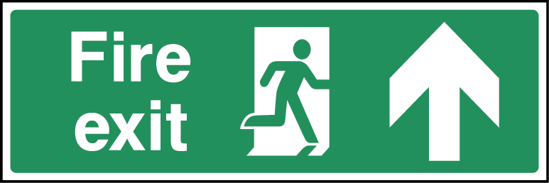 Fire Exit Arrow Fire Safety Up Rectangle Labels