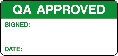 QA Approved Quality Control Inspection Labels
