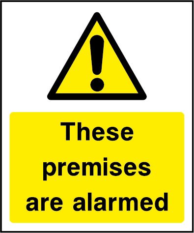 These Premises Are Alarmed CCTV Rectangle Labels