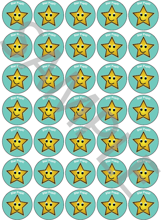 Star Pupil Reward Stickers Blue