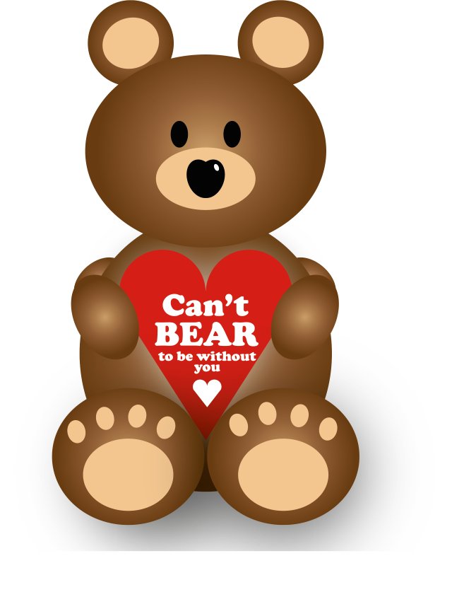 Can't Bear To Be Without You Valentines Labels
