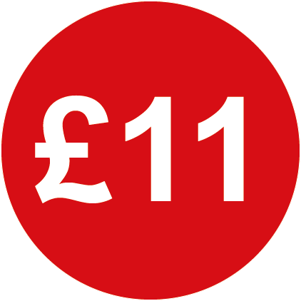 £11 Round Price Labels Red