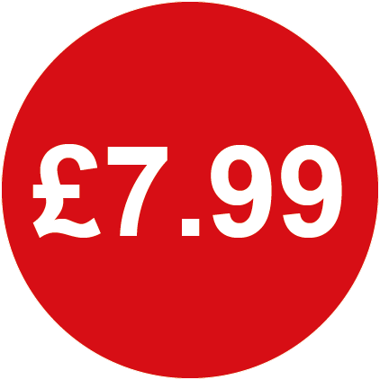 £7.99 Round Price Labels Red