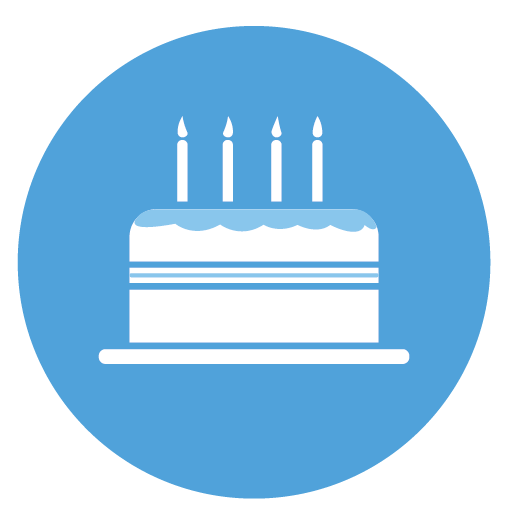Cake blue Birthday Themed Stickers