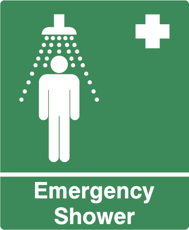 Emergency Shower Rectangle Labels