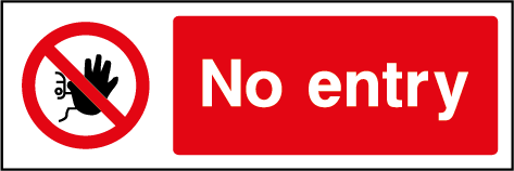 No Entry Prohibition Rectangle Labels