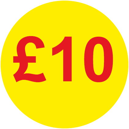 £10 Round Price Labels