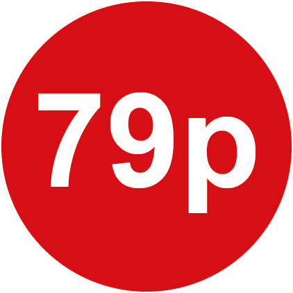 79p Round Price Labels Red