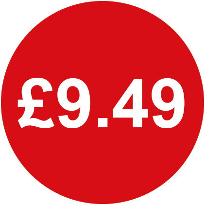 £9.49 Round Price Labels Red