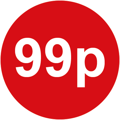 99p Round Price Labels Red