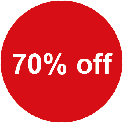 70% Off Marked Price Round Sales Labels