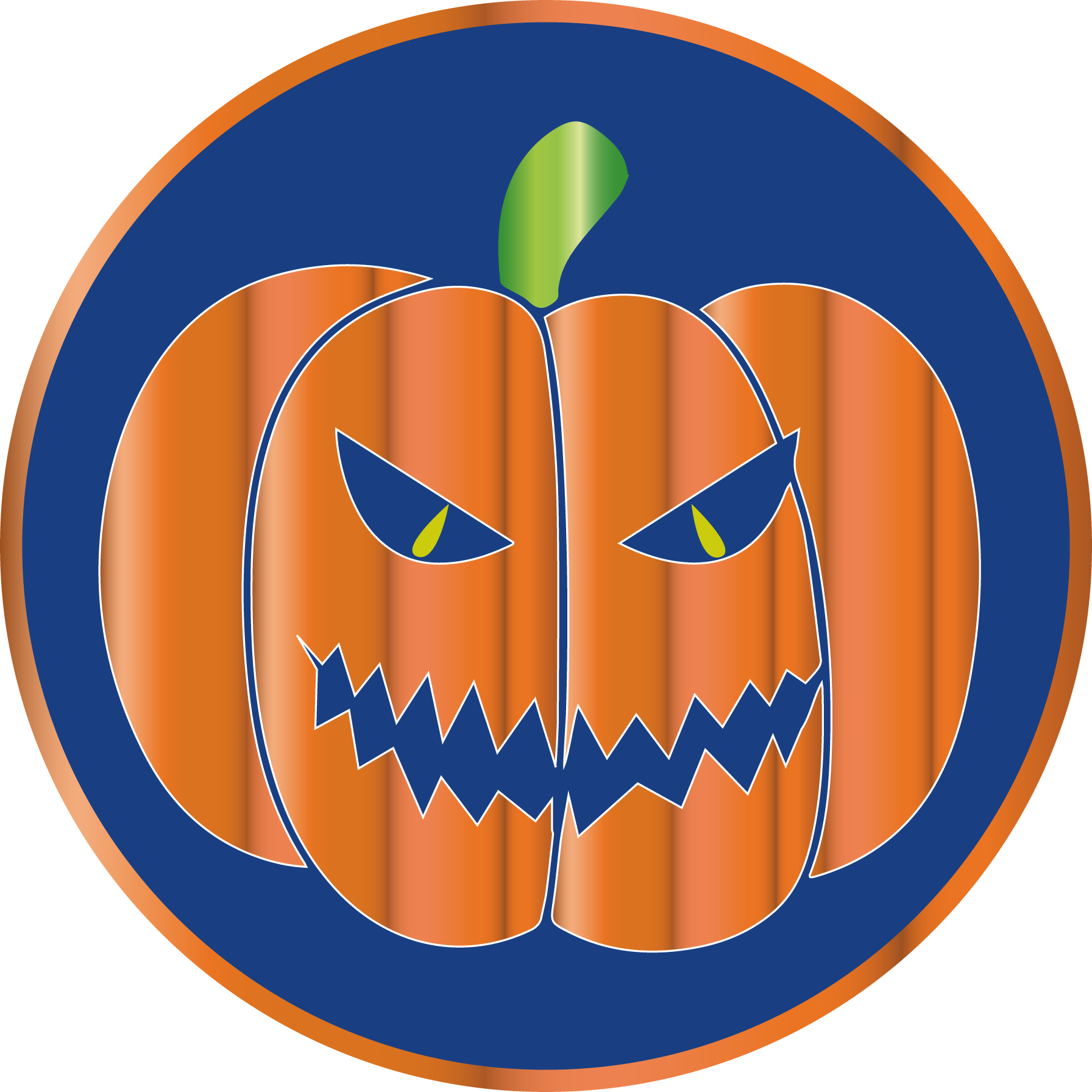 Scary Orange Pumpkin Halloween labels