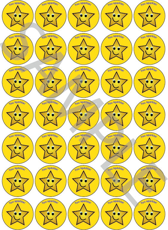 You Sparkle Star Reward Stickers