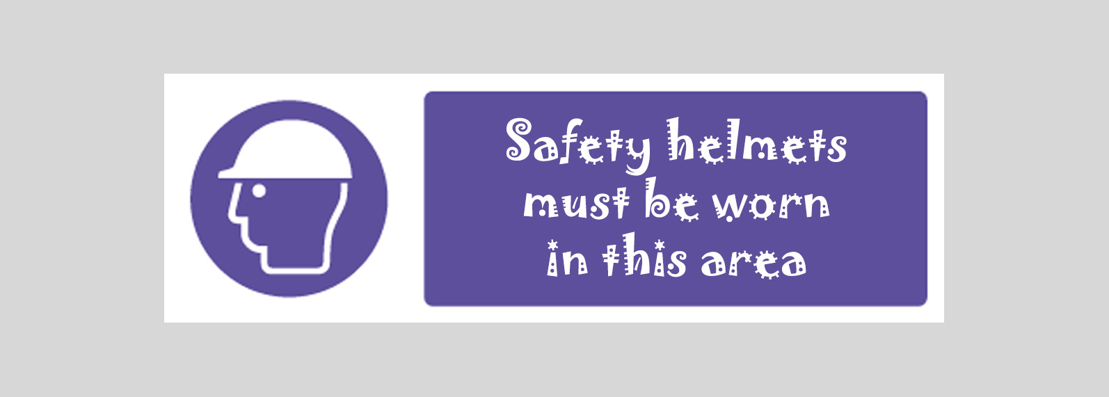 A safety label designed using 'Jokerman' font