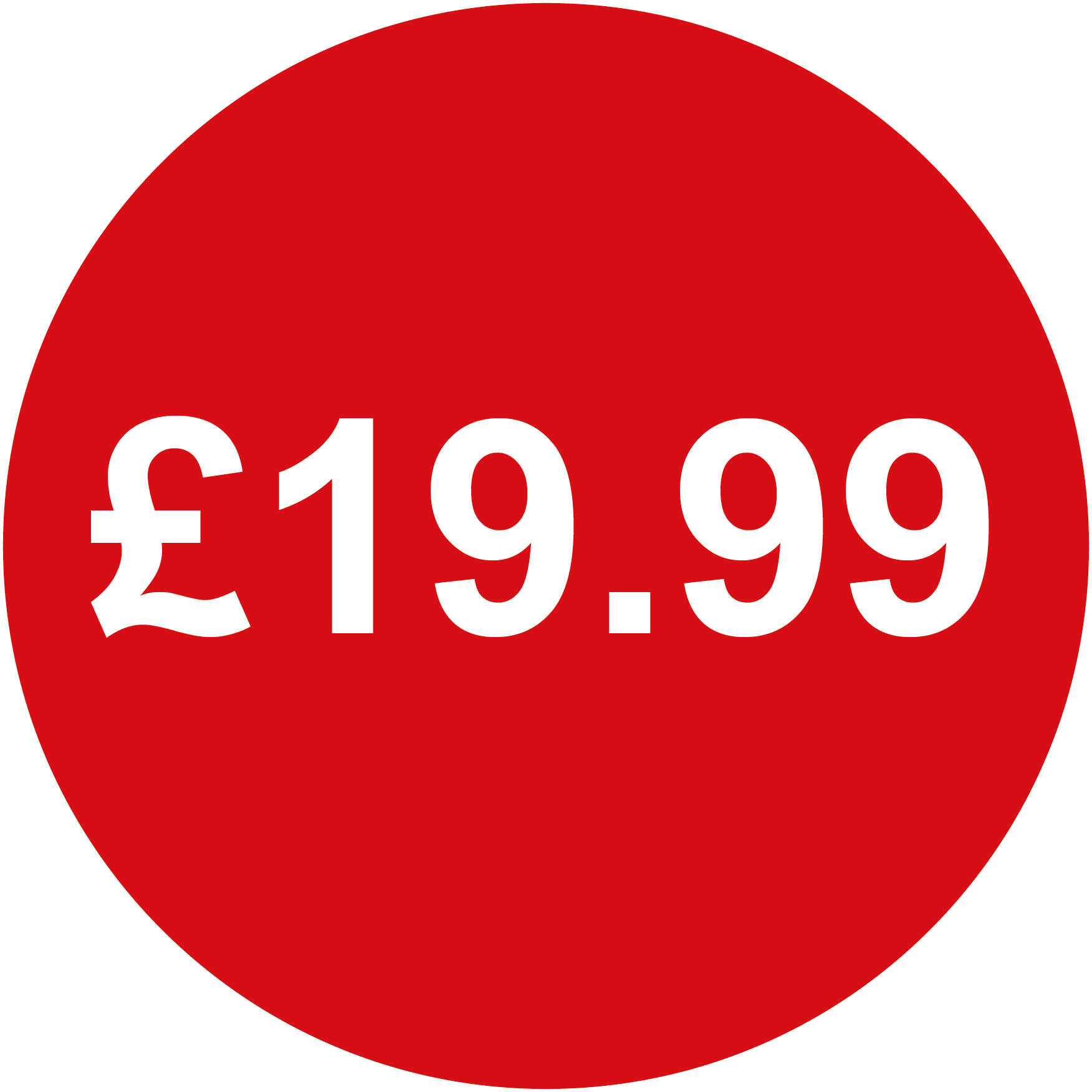 Red £19.99 Round Price Labels