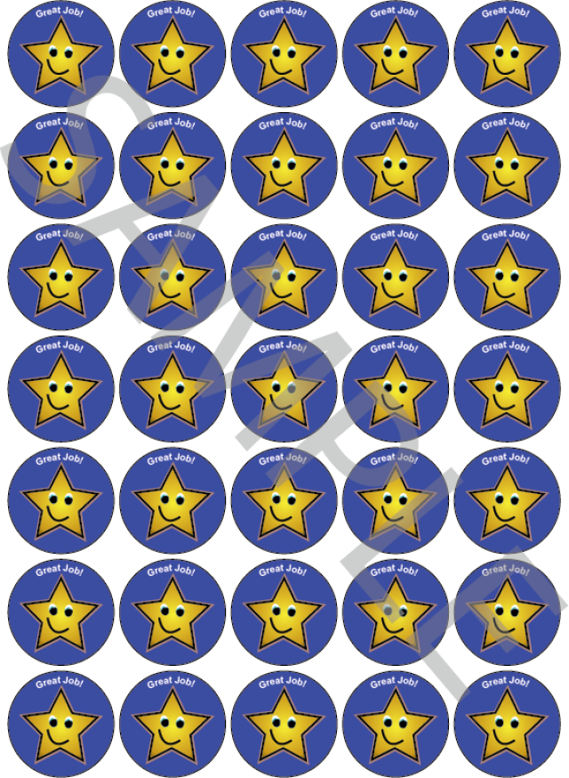 Great Job Reward Stickers Dark Blue