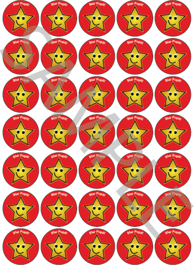 Star Pupil Reward Stickers Red