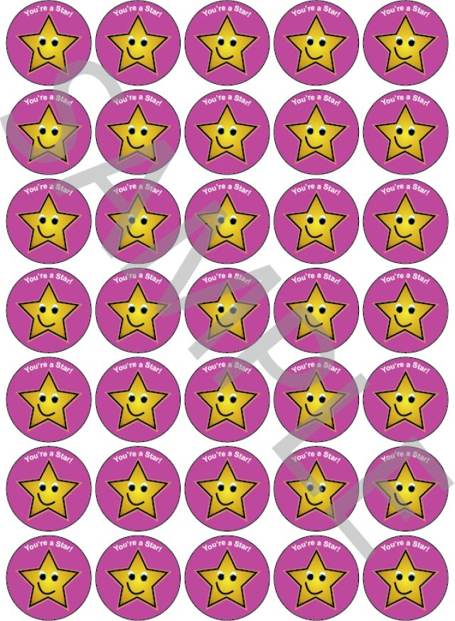 You're A Star Reward Stickers Pink
