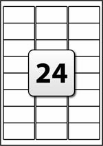 24 Clear / Transparent Labels per A4 sheet 64 mm x 33.9 mm - Flexi Labels